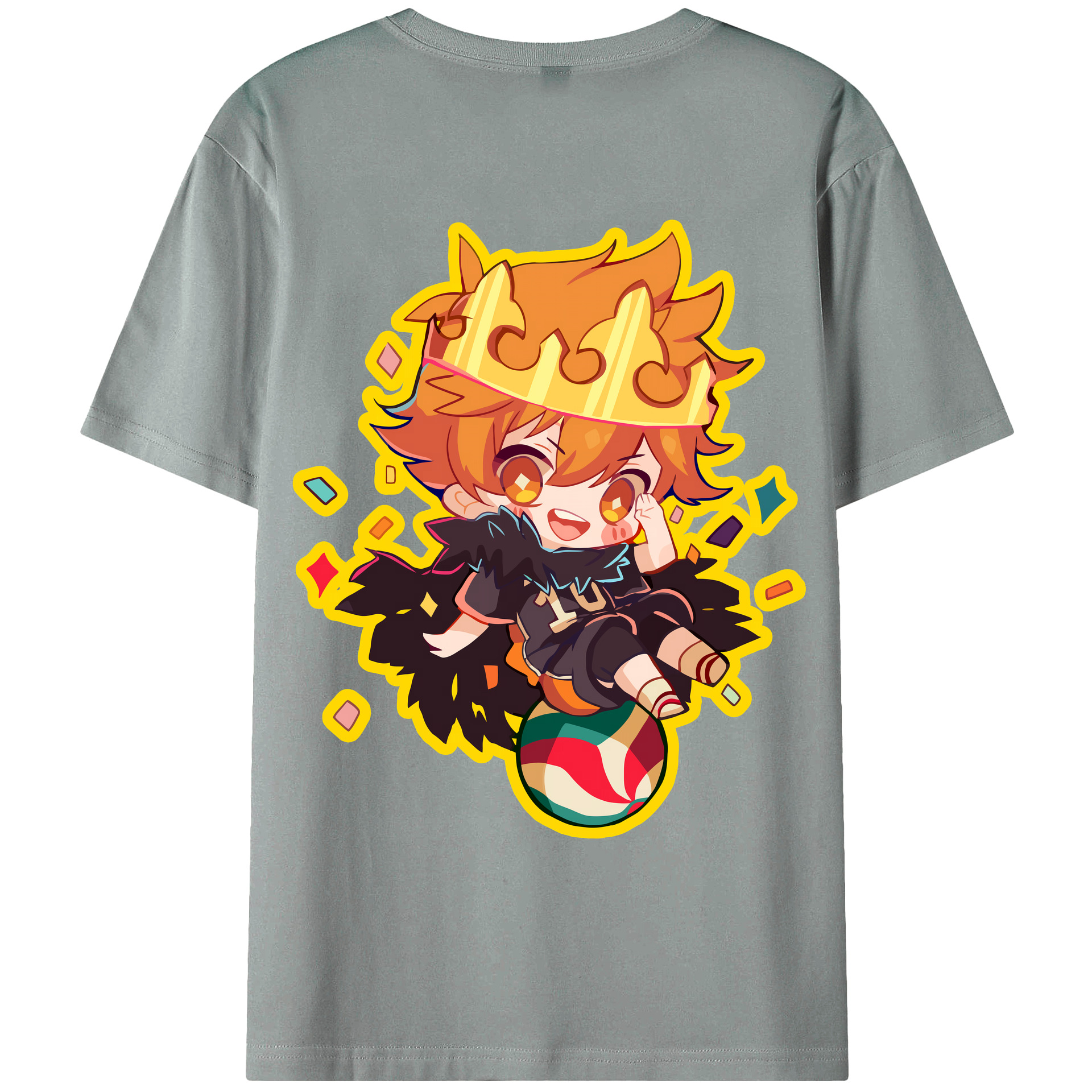 （画像用） ハイキュー!! Haikyu!! 綿100％ メンズ半袖Tシャツ（バックプリント） 通気性